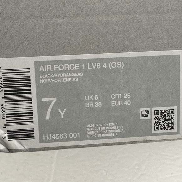 Nike Air Force 1 Lv8 Black Purple HJ4563-001 Sneaker Shoe Trainer Big Kid's - Picture 2 of 12